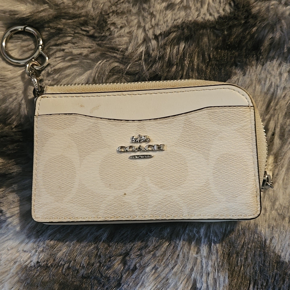 Coach Cream Wristlet with Keyring